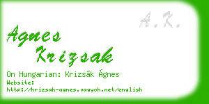 agnes krizsak business card